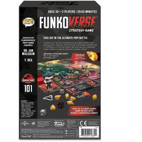 Jurassic Park 101 Pop! Funkoverse Strategy Game Expandalone