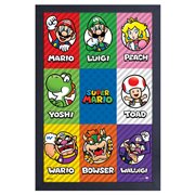 Super Mario Bros. Character Grid Framed Art Print