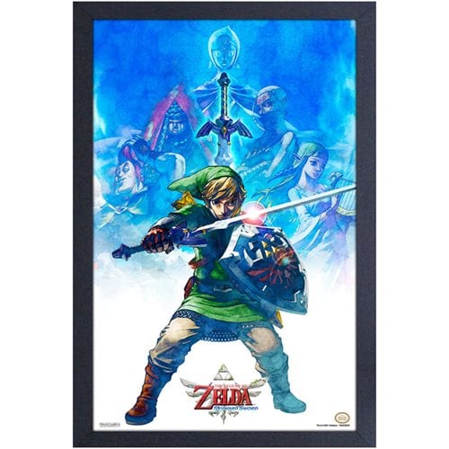 The Legend of Zelda: Breath of the Wild Zelda and Champions Link Defense Pose Framed Art Print