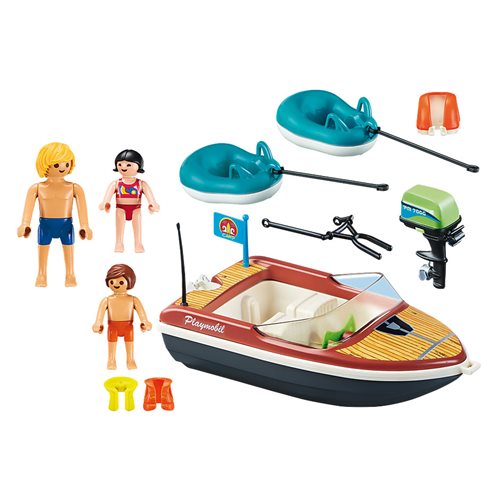 Playmobil 70091 Camping Speedboat with Tube Riders