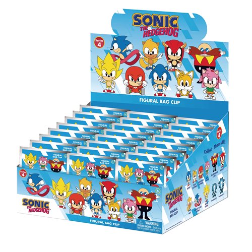 Sonic the Hedgehog Series 4 3D Foam Bag Clip Display Case of 24