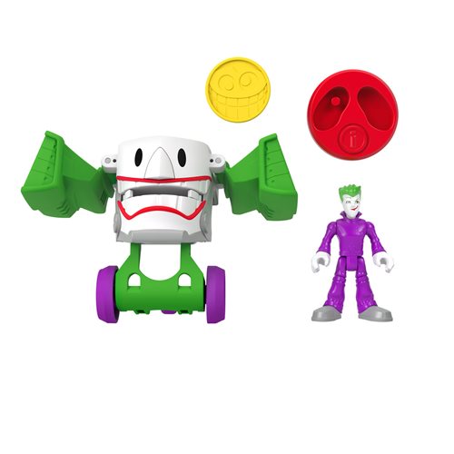 DC Imaginext Super Friends Head Shifters The Joker and Laff Mobile Figure and Vehicle Set