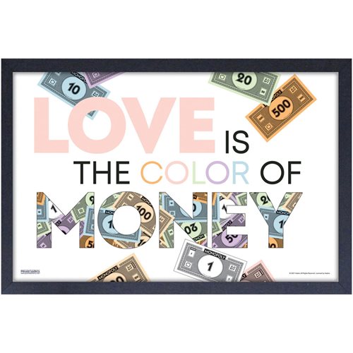 Monopoly Love is the Color of Money Framed Art Print