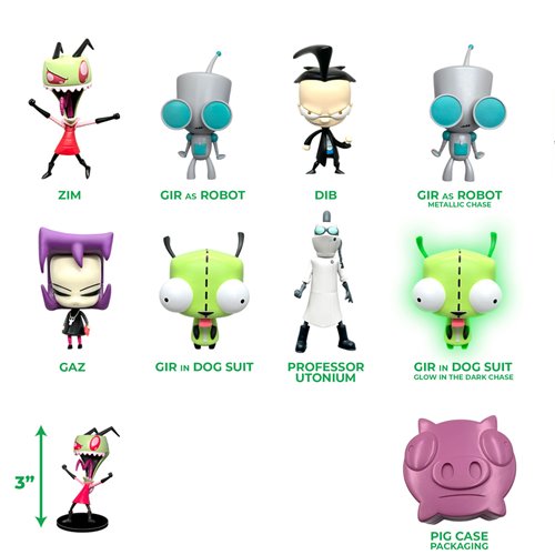 Invader Zim 3-Inch Vinyl Mystery Blind Box Mini-Figure Case of 12