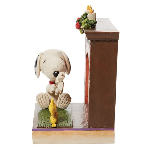 Peanuts Snoopy and Woodstock Fireplace Friendship by the Fireside by Jim Shore Statue