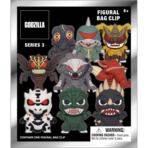 Godzilla Classic Series 3 Figural Bag Clip Random 6-Pack