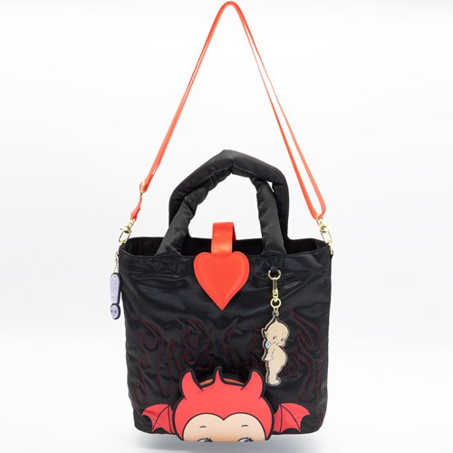 Kewpie Devil Puffy Tote Bag with Angel Acrylic Charm