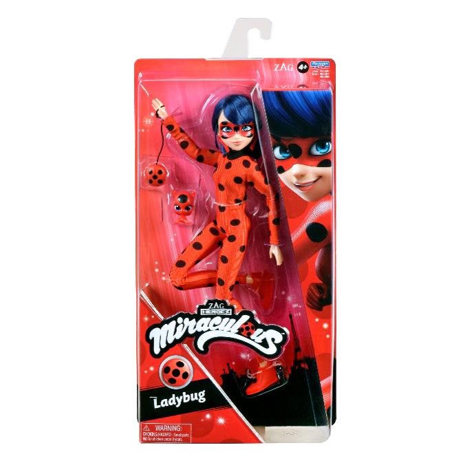 Miraculous Super Secret Marinette with Ladybug Outfit Doll Playset, 7 Pieces
