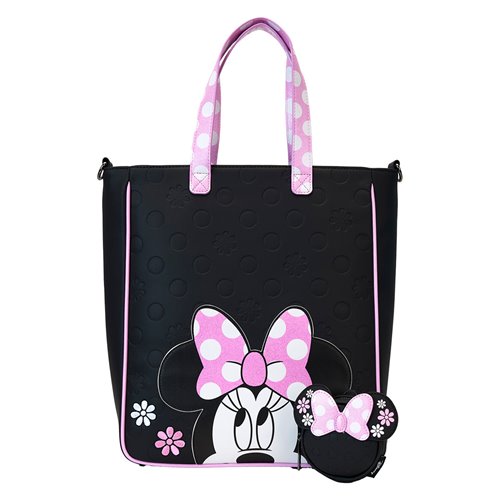 Minnie Mouse Floral Rock The Dots Tote Bag With Coin Bag