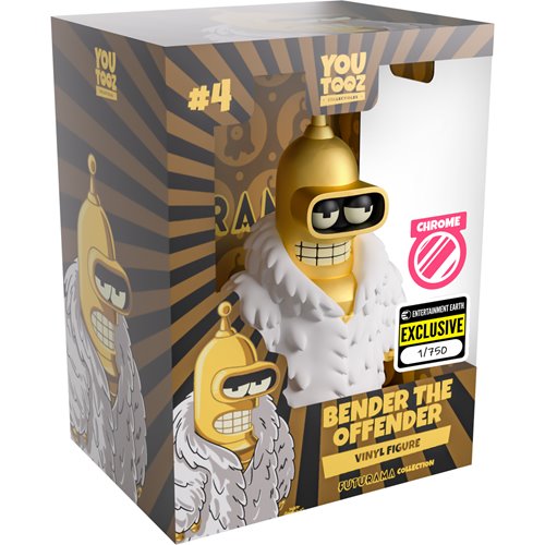 Futurama Collection Bender the Offender Gold Chrome Version Vinyl Figure - Entertainment Earth Exclu