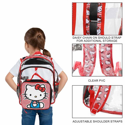 Hello Kitty Clear Youth Backpack 5-Piece Set