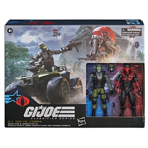 G.I. Joe Classified Series Snake Eyes & Varmint ATV vs. Stealth Viper & Cobra Stealth Flight Pod (Tr