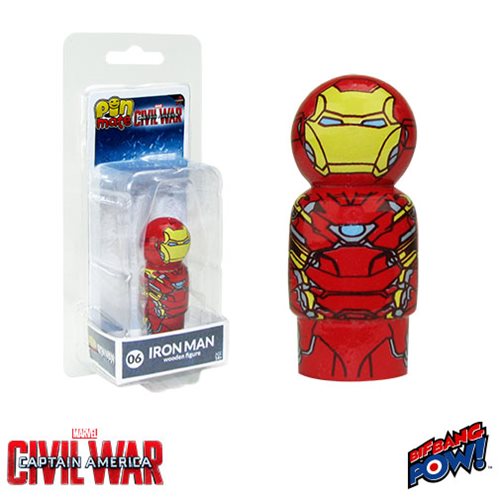 Captain America: Civil War Iron Man Pin Mate Wooden Figure