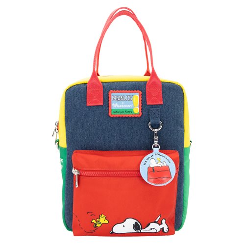 Peanuts Color Block Denim and Canvas Reversible / Convertible Crossbody Bag