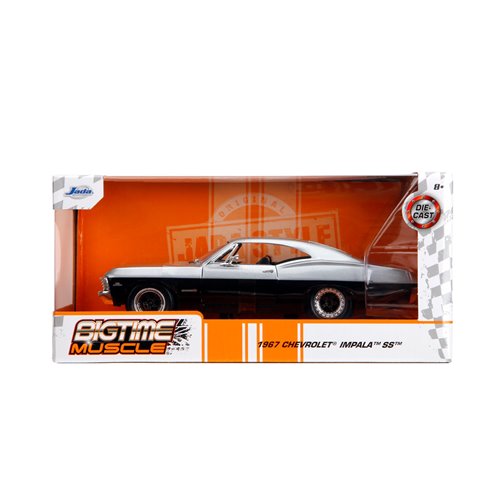 Bigtime Muscle 1967 Chevrolet Impala SS Candy Silver and Black 1:24 Scale Die-Cast Metal Vehicle