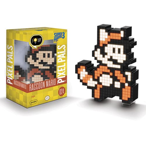 Pixel Pals Super Mario Bros 3 Raccoon Mario Collectible Lighted Figure