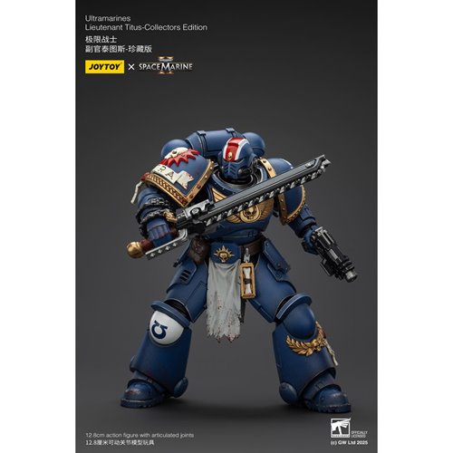 Joy Toy Warhammer Space Marine II Ultramarines Lieutenant Titus Collectors Edition 1:18 Scale Action