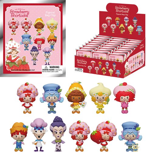 The World of Strawberry Shortcake 3D Foam Bag Clip Display Case of 24