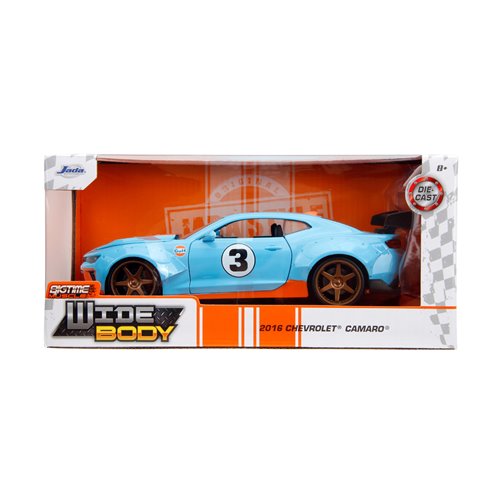 Bigtime Muscle 2016 Chevy Camaro SS Widebody Blue and Orange 1:24 Scale Die-Cast Metal Vehicle