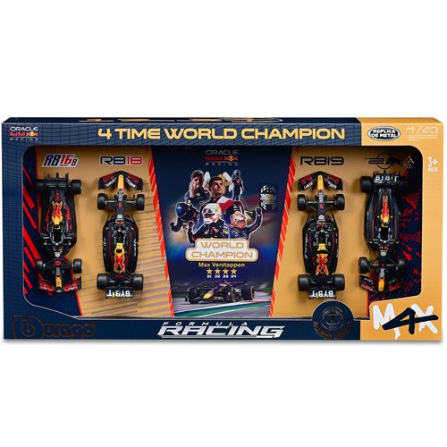 Formula 1 Oracle Red Bull 4-Time World Champion 1:43 Scale Die-Cast Metal Vehicle 4-Pack