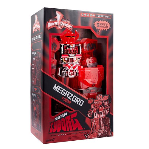 Mighty Morphin Power Rangers  Red Clear Megazord Super Cyborg Vinyl Figure