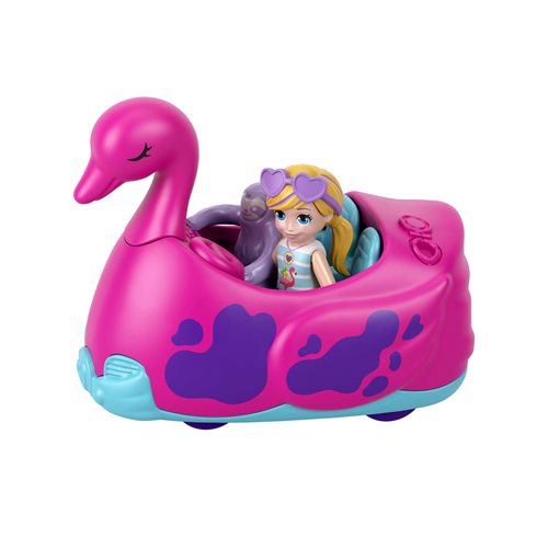 Polly Pocket Pollyville Flamingo Fun Car Wash Playset