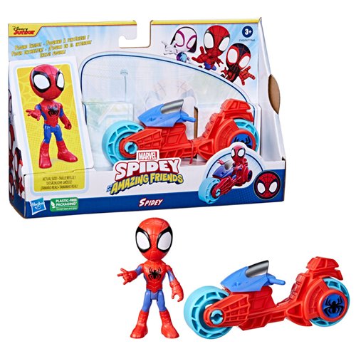 Spidey and His Amazing Friends Spider-Man Action Figure with Toy Motorcycle