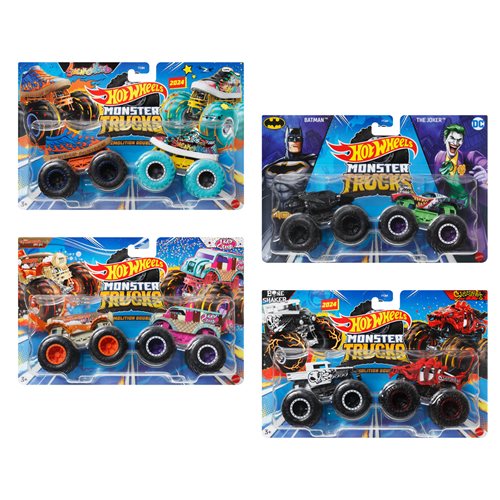 Hot Wheels Monster Trucks Demolition Doubles 1:64 Scale Vehicle 2-Pack 2024 Mix 5 Case of 8