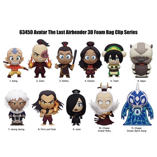 Avatar: The Last Airbender Series 3 3D Foam Bag Clip Display Case of 24