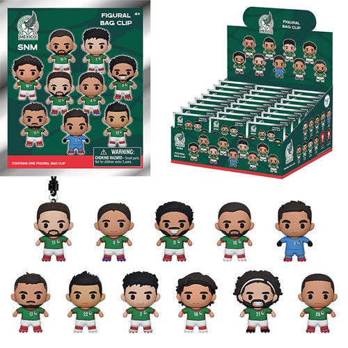 Mexico Soccer Men's National Team 3D Foam Bag Clip Display Case of 24