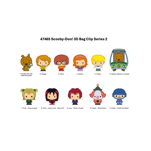 Scooby-Doo Series 2 3D Foam Bag Clip Display Case of 24