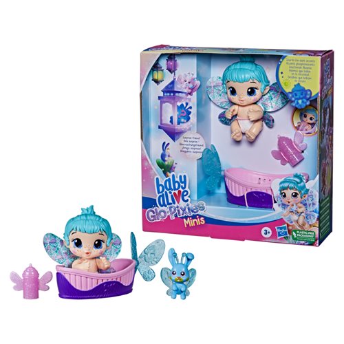 Baby Alive GloPixies Minis Aqua Flutter Doll