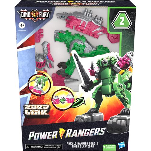 Power Rangers Dino Fury Ankylo Hammer and Tiger Claw Zord Set