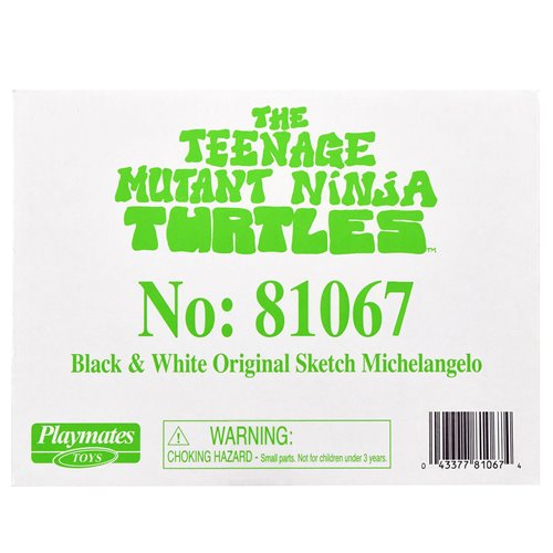 Teenage Mutant Ninja Turtles Michelangelo Black and White Original Sketch Action Figure - Previews E