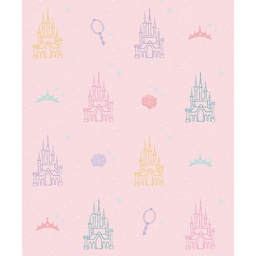Disney Princesses Castle Pink Peel and Stick Wallpaper