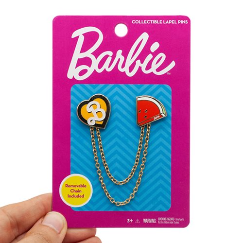 Barbie B Heart and Watermelon Pins with Removable Chains