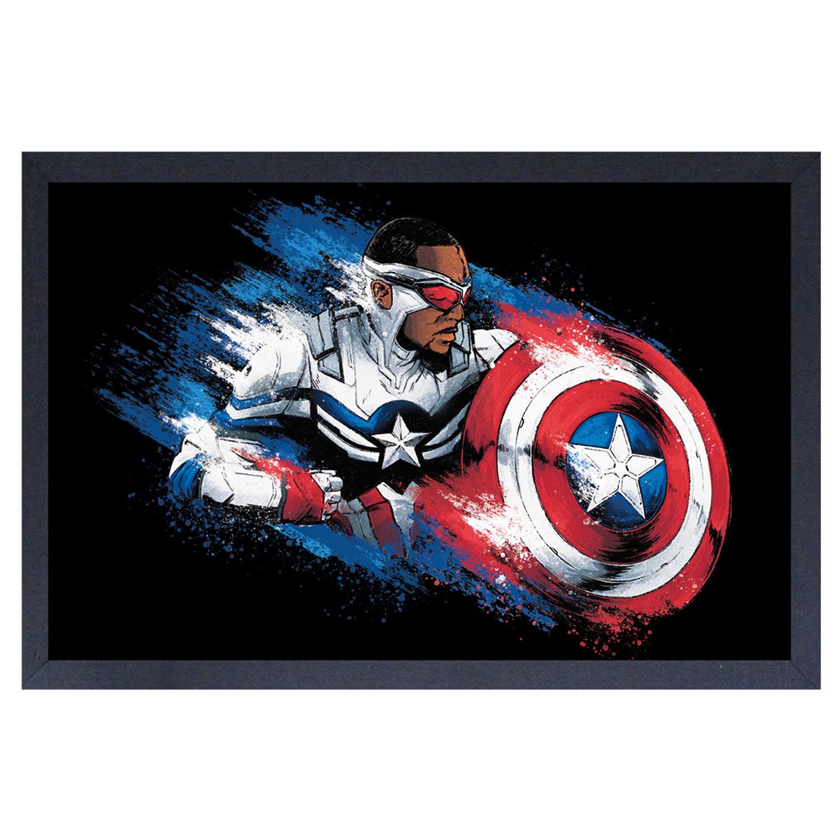 Pakistan Hjelm Maladroit Captain America Spray Framed Art Print - Entertainment Earth