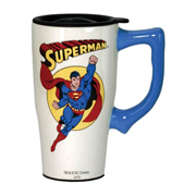 Superman White 18 oz. Ceramic Travel Mug with Handle