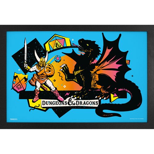 Dungeons & Dragons Dragon Battle Vintage Framed Art Print