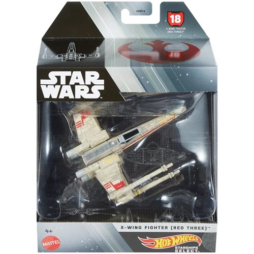 Star Wars Hot Wheels Starships Select Premium Diecast X-Wing Fighter (Red Three) Vehicle, Not Mint
