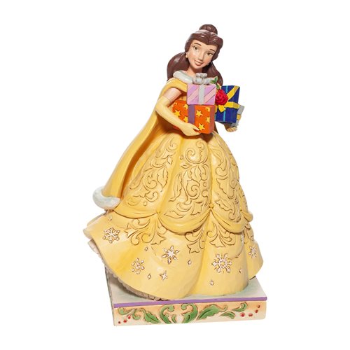 Disney Traditions Beauty and the Beast Belle Christmas Gifts of Love Statue by Jim Shore