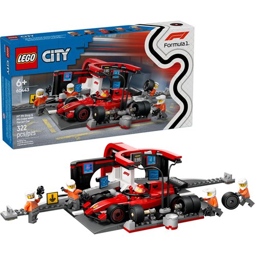 LEGO City 60443 F1 Pit Stop & Pit Crew with Ferrari Car