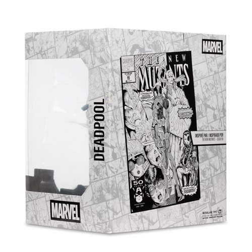 Marvel Deadpool The New Mutants #98 Line Art 1:10 Scale Posed Figure with Scene - Gold Label Exclusi