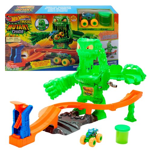 Hot Wheels Monster Trucks Mutant Chaos Monster Takedown Playset