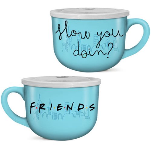 Friends How You Doin' 24 oz. Ceramic Soup Mug with Vented Lid