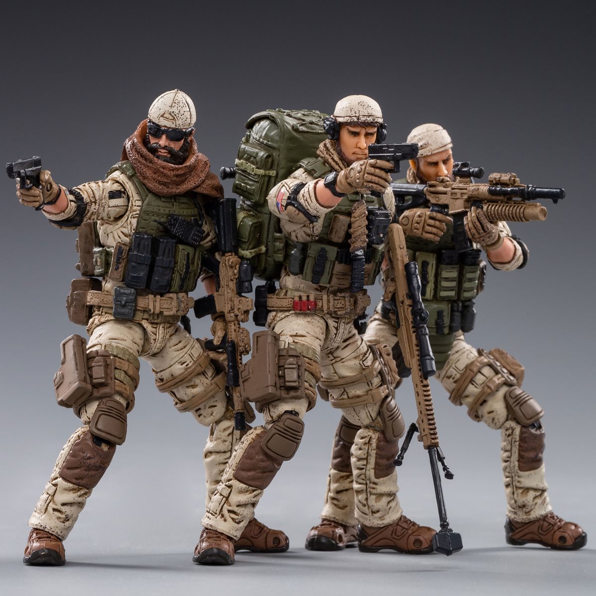 1/18  six US soldiers army/military action figures completed