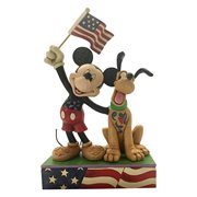 Disney Traditions Mickey and Pluto Patriotic Statue
