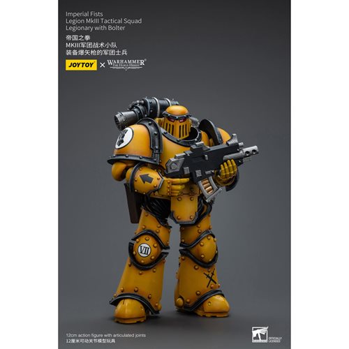 Joy Toy Warhammer 40,000 Imperial Fists Legion MkIII Tactical Squad Legionary with Bolter 1:18 Scale
