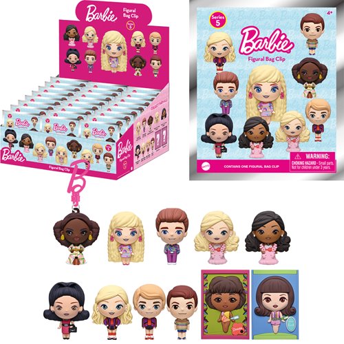 Barbie Series 5 3D Foam Bag Clip Display Case of 24