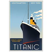Titanic Retro Travel Poster Paper Giclee Print